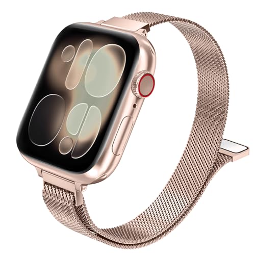 HAYONLIY ���X���� �R���p�`�u�� �A�b�v���E�H�b�` �o���h �Ή� iwatch 42 41 40 38mm Apple Watch �K�� ���C���X�e�����X �~���j�X���[�v�r�o���h �j�����p iWatch Series 11 10 9 8 7 6 5