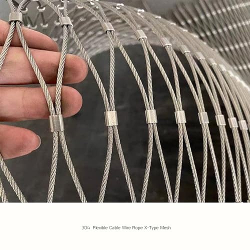 Filet de sécurité extensible acier inoxydable type X câble flexible 1.2x3m - 6