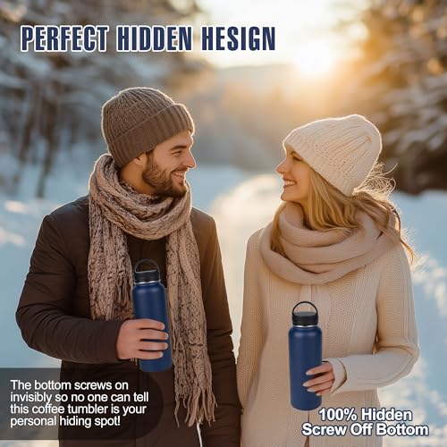 BarGifts 24oz Hidden Safe Water Bottle, Stainless Steel Secret Water Bottle with Hidden Compartment, Bottle Keeps Your Valuables Safe Like Money, Keys, and Jewelry- Blue by BARGIFTS - Used condition - Image 5