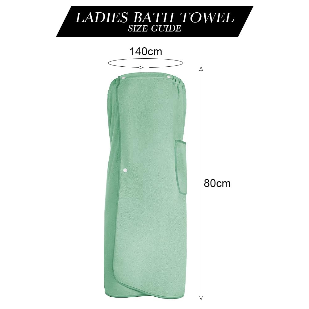 Aomig Towel Wrap Robe for Women Quick Dry Microfibre Womens Body Wrap Towel, Bathrobe Wrap Adjustable Closure - Image 2