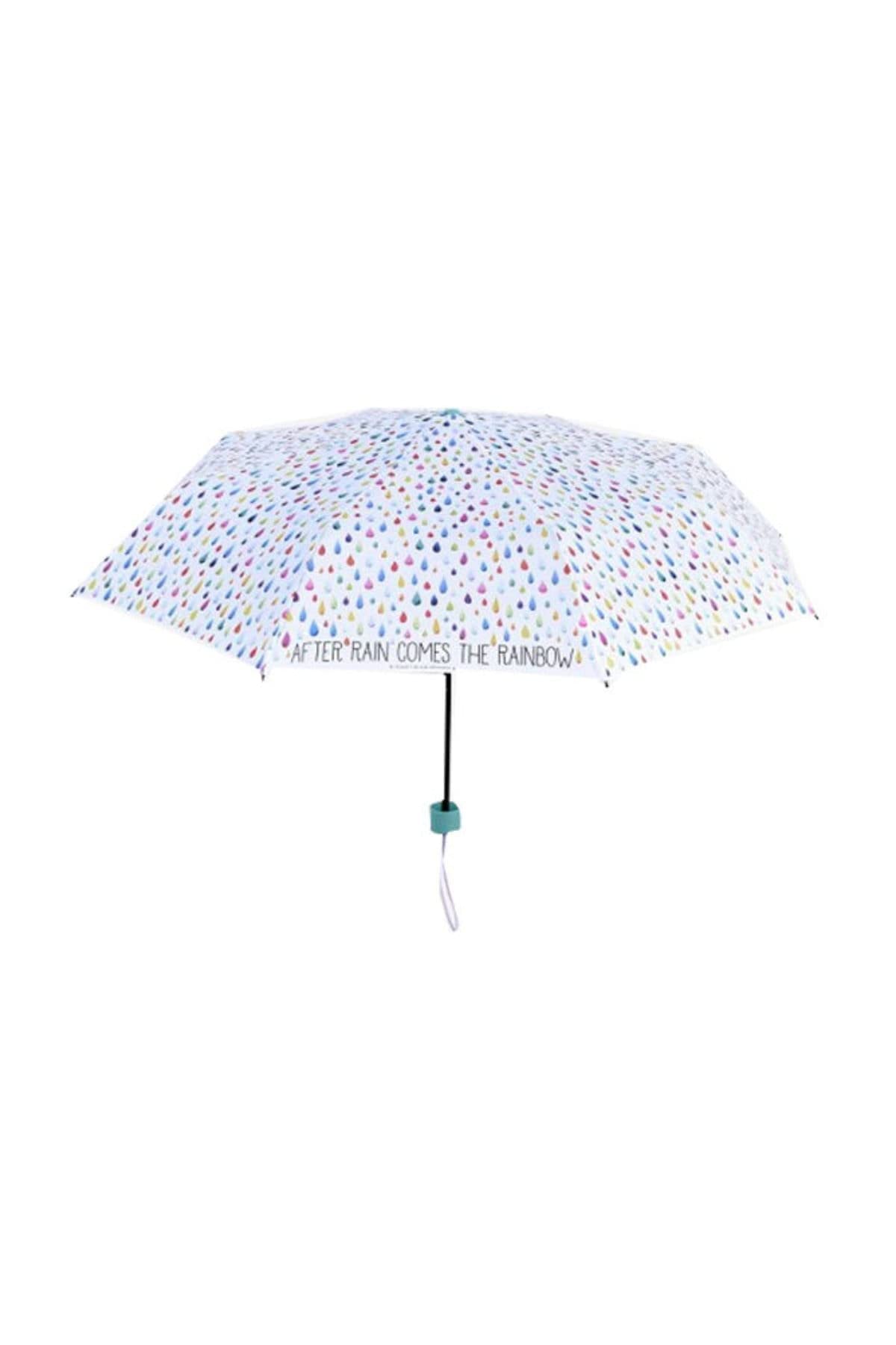 Legami - Folding Umbrella, Ø 100 cm, Polyester, Black Steel Structure, Plastic Handle, After Rain Theme, Lightweight, Windproof Structure, Cover Included