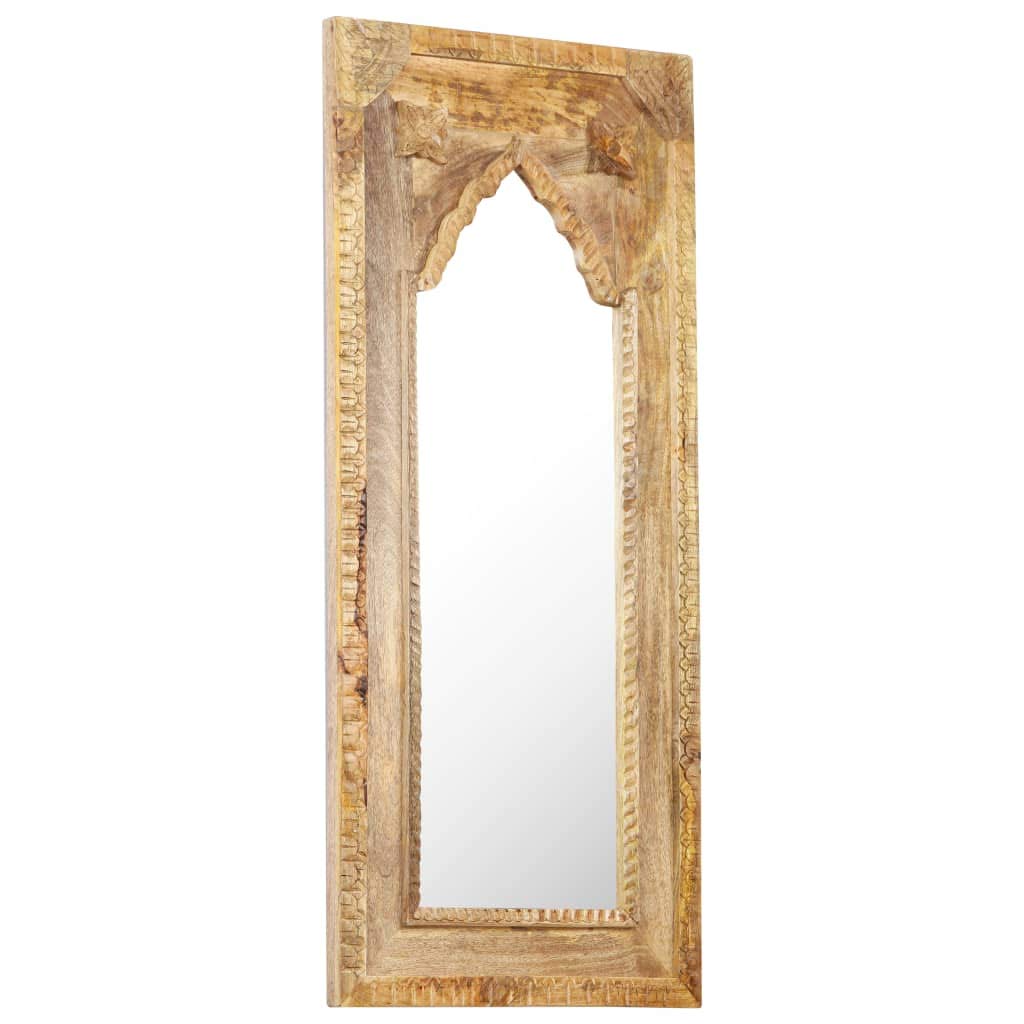 vidaXL Miroir Mural Miroir de Maquillage Miroir Cosmétique Salle de Bain Couloir Maison Intérieur 50x3x110 cm Bois de Manguier Massif