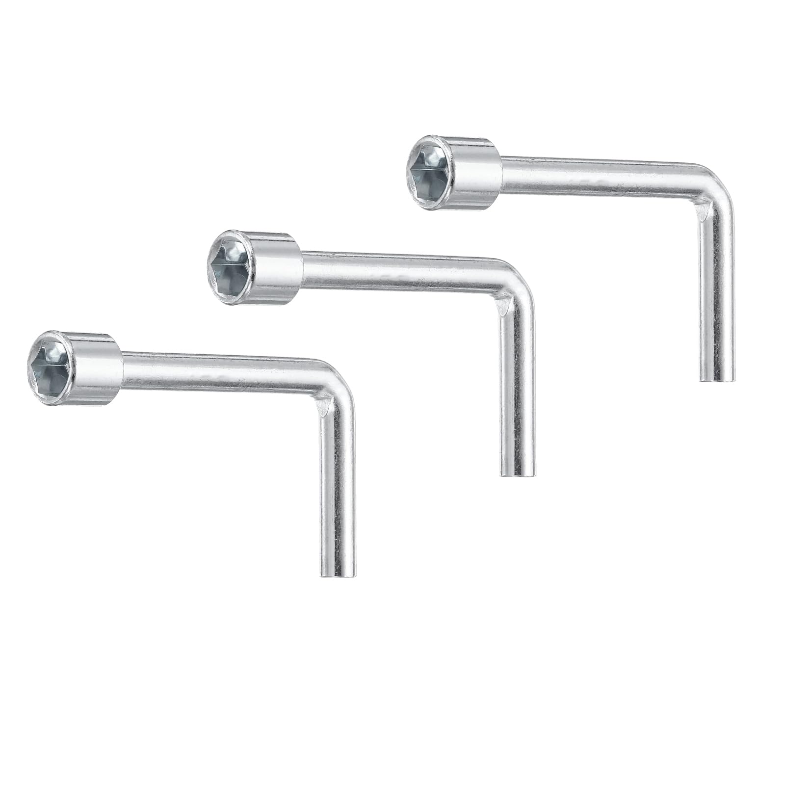 HARFINGTON 3pcs l Shaped Angled Open Hex Socket Wrench 10mm Metric Carbon Steel Single Ended 6 Point Socket Spanner for General Repairing Pipeline