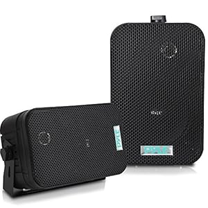 Pyle Luidsprekersysteem – Waterdichte Speakers – Luidspreker voor Buiten – Weerbestendige Wand en Plafondgemonteerde Luidsprekers – Voor Gebruik bij Zwembad, Patio, Binnen – Zwart