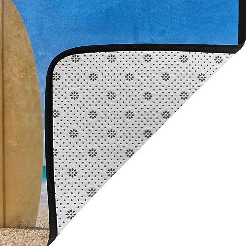 Tapis de plage antidérapant en flanelle imprimé surf lavable maison - 5