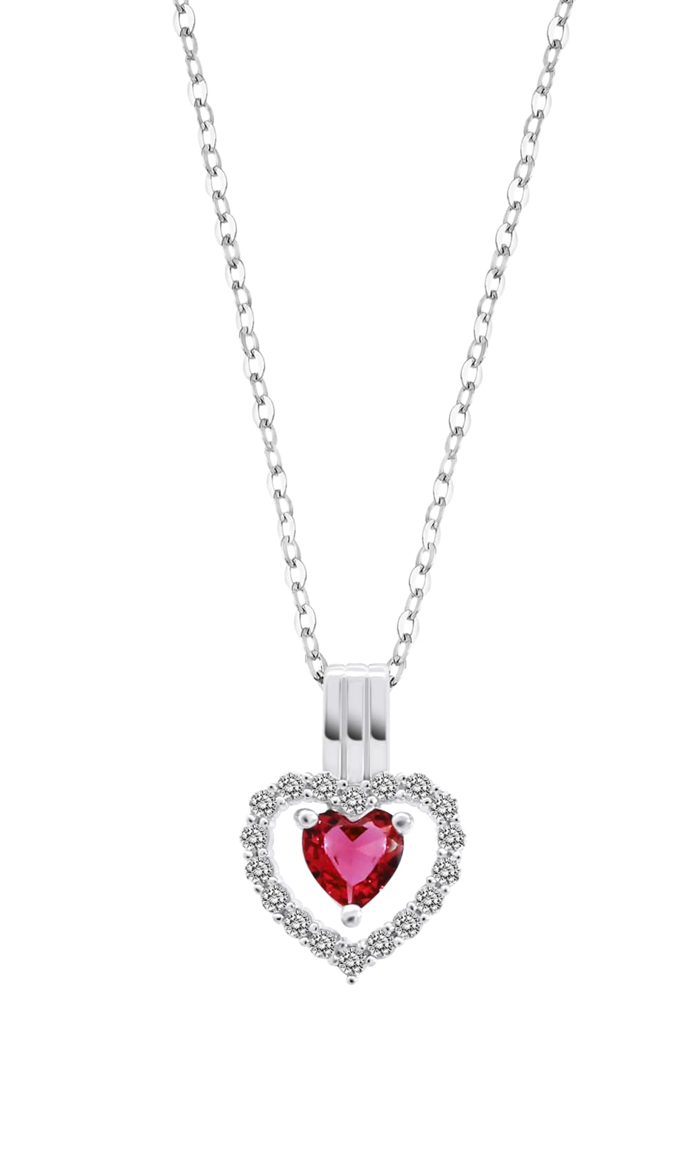 LOTUS SILVER Collar Mujer Plata De Ley 925 - Colgante De Corazón