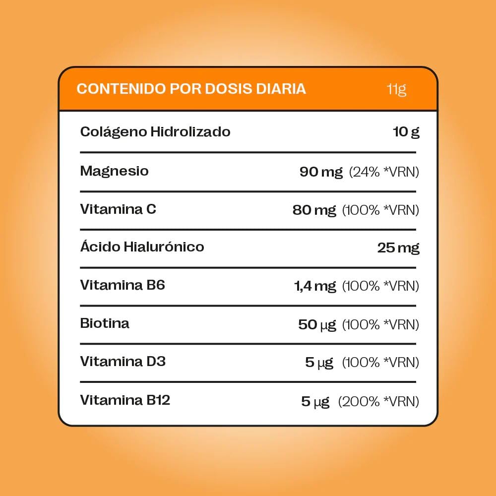 Colágeno con Magnesio, Ácido hialurónico y Biotina. Super Collagen sabor cereales de canela. Colágeno Tipo I y III de origen Bovino. El colágeno más completo.… (300 gr, Canela)