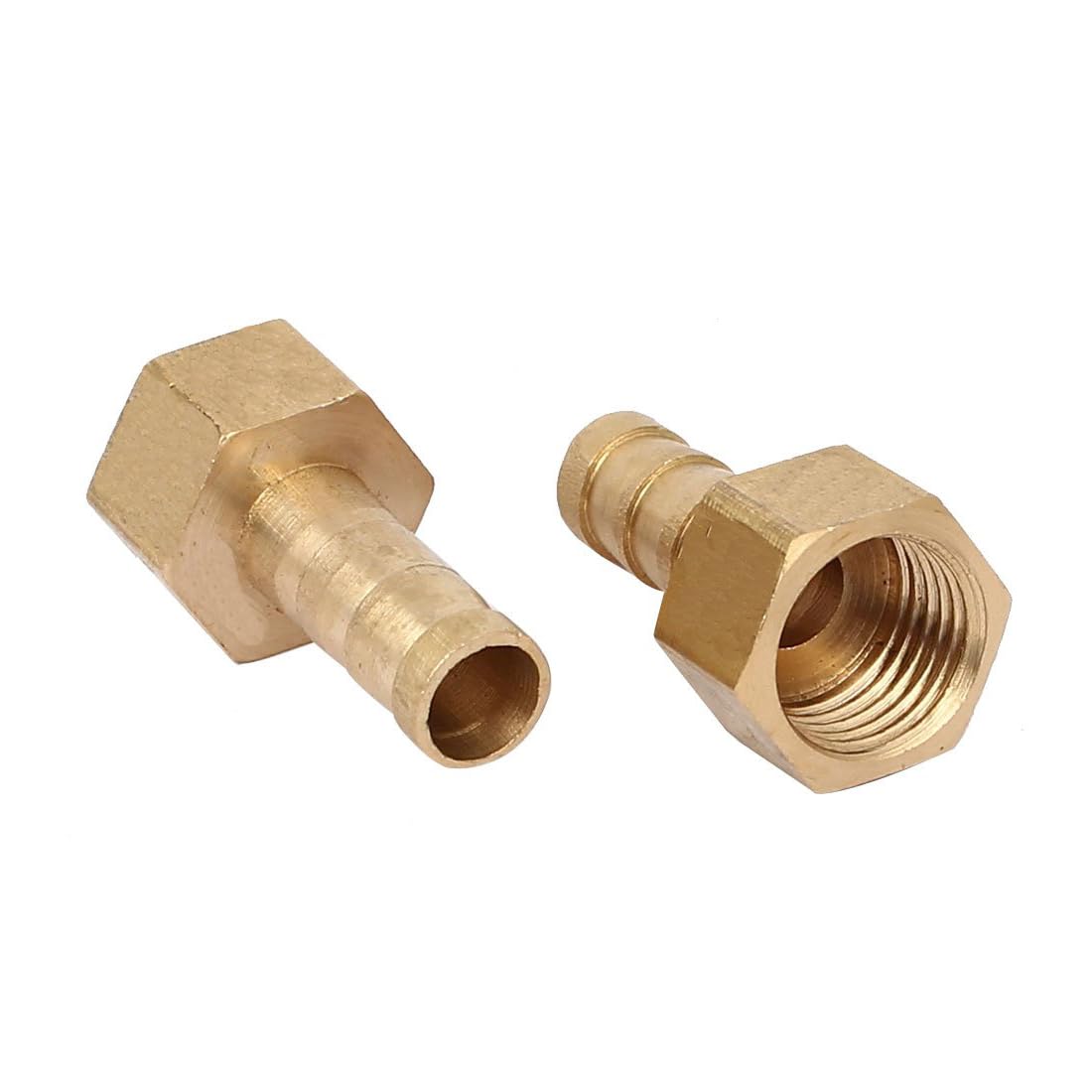 TA-VIGOR Brass Barb Hose Fitting Coupler, 8mm Barb 1/4PT Female Thread Pipe Fitting Adapter, Hose Pipe Barb Tail Connector for Garden Plumbing Air Water Oil - 2PCS