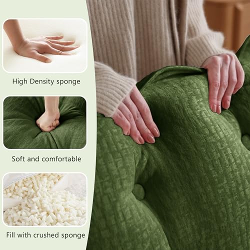 Image of 139 inch Sectional Sleeper Sofa with Ottoman, L Shaped Modular Deep Seat Couches for Living Room Apartment, Flexible Module Combination Cloud Sofa with Spring Support, Easy Assembly, Dark Green