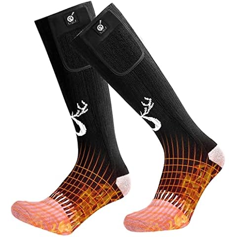 SNOW DEER Heated Socks,Men Women Electric Battery Socks Foot Warmer(Mix, X-Large) Cover