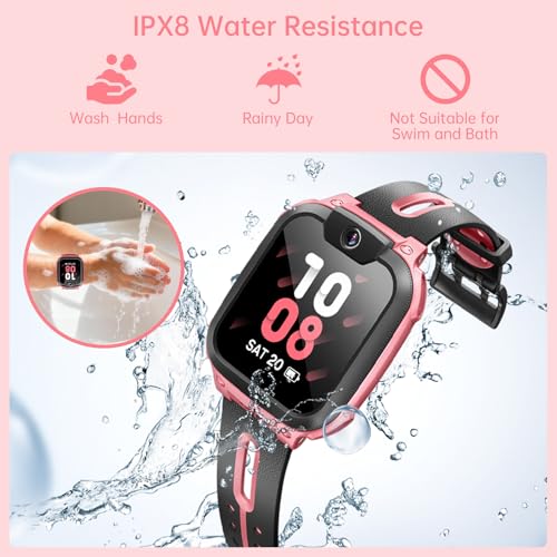 Image of imoo Watch Phone Z1, 4G Smart Watch for Kids with Real-Time HD Video & Phone Call, Smart Watch for Girls with Real-Time GPS Location, Smartwatch for Boys with IPX8 Water Resistance (Deep Pink)