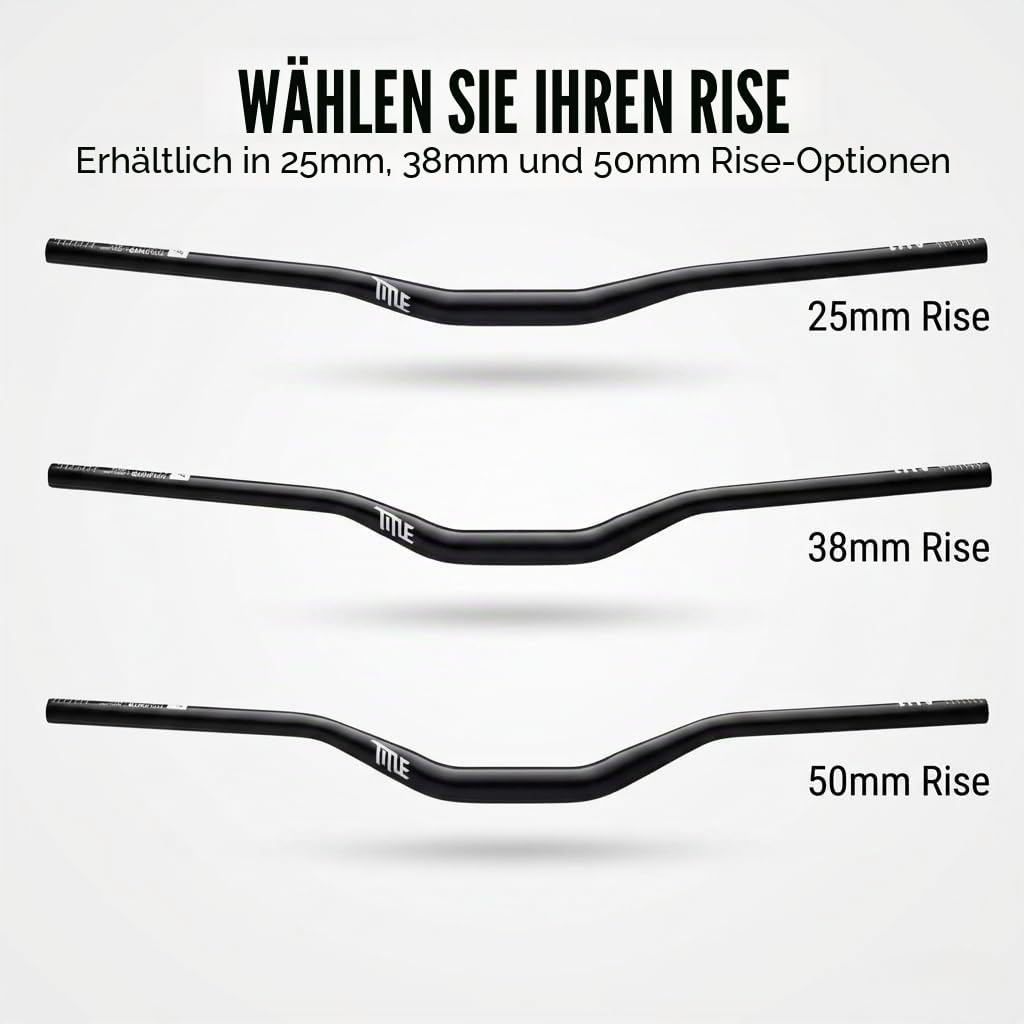 TITLE AH1 35 MTB-Lenker – 800 mm Breite, 35 mm Klemmung, 38 mm Rise, Aluminiumlegierungs-Lenker für Downhill, Enduro, Freeride, Trek & Fixie-Bike kompatibel (Schwarz, 35x38 mm Rise)