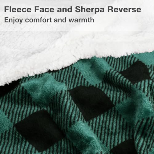 Image of Catalonia Sherpa Wearable Blanket with Sleeves & Foot Pockets for Adult Women Men, Comfy Snuggle Wrap Sleeved Throw Blanket Robe, Gift Idea, Plaid