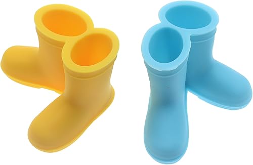 Miniatura 5 de GWYAN Paquete de 2 mini soportes para cepillos de dientes de silicona, mini botas de lluvia, soporte para cepillo de dientes, soporte para baño,