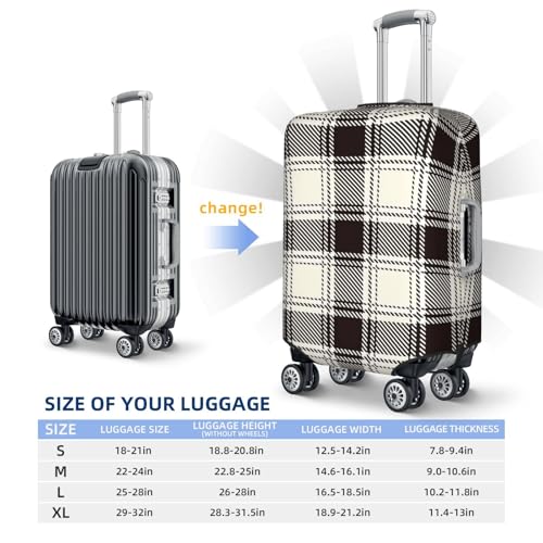 Plaid Luggage Cover, Protective Washable Suitcase Cover - Travel Fashion Elastic Suitcase Protector X-Large3