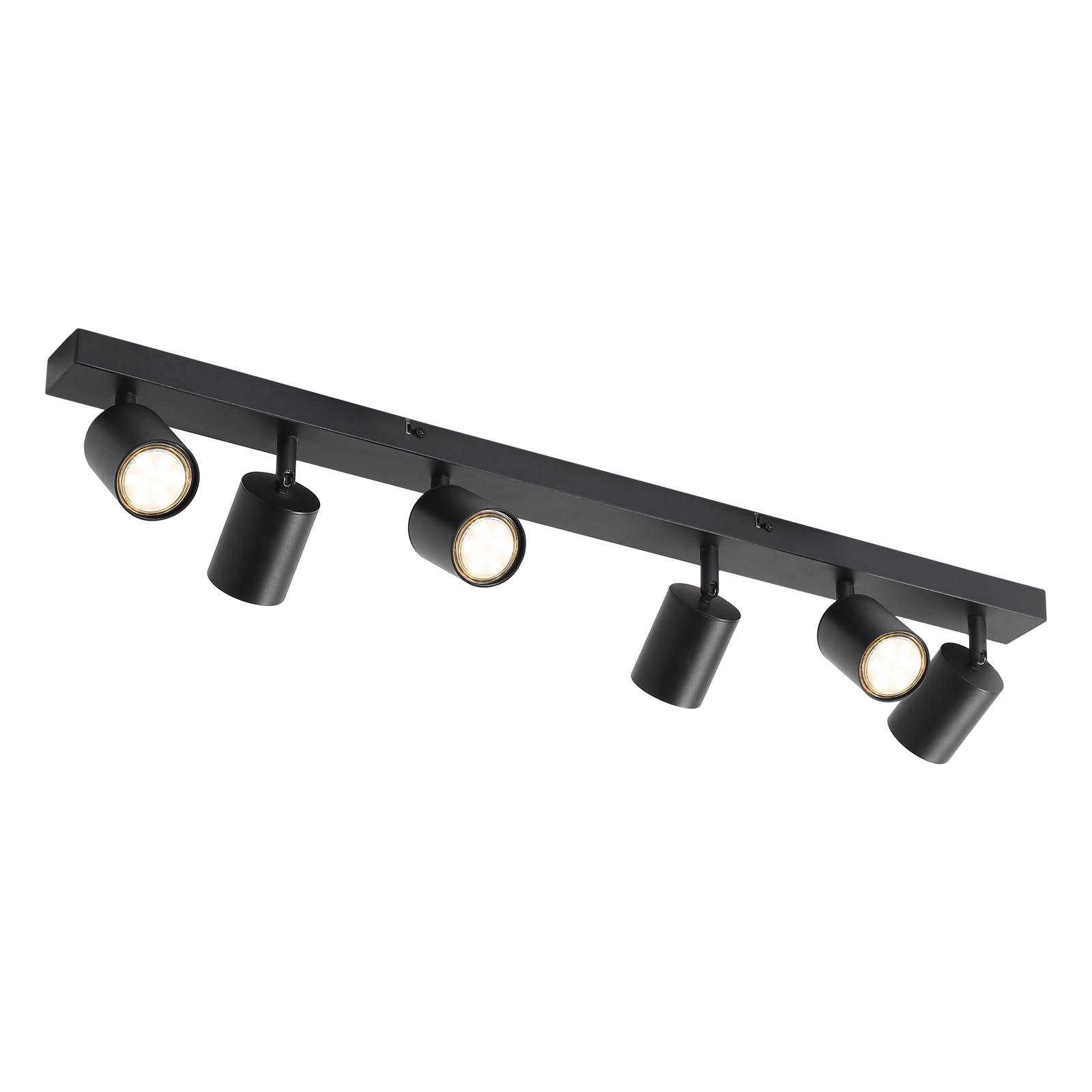 Plafonnier LED Spot de Plafond Noir GU10 6 Ampoules Orientable 330° Moderne Industriel
