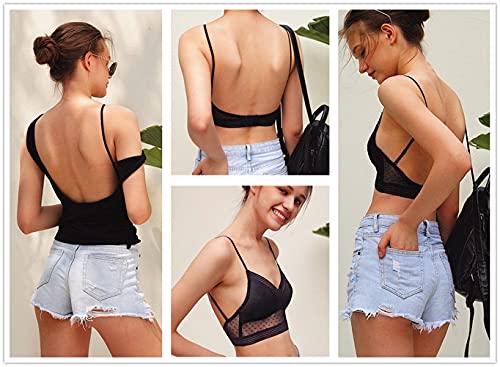 Mosestons-Sujetador-de-Levantamiento-Comodo-con-Espalda-Baja-Sujetador-de-Levantamiento-Sexy-En-Forma-de-U-de-Encaje-para-YogaFitnessRunEjercicio