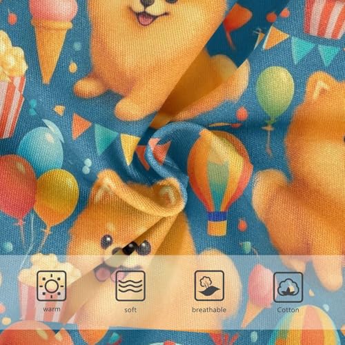 Joisal Cute Pomeranian Dogs Party Panties Little Girl Girls Underwear Toddlers Cotton Bright Kids Briefs Undies 2t3