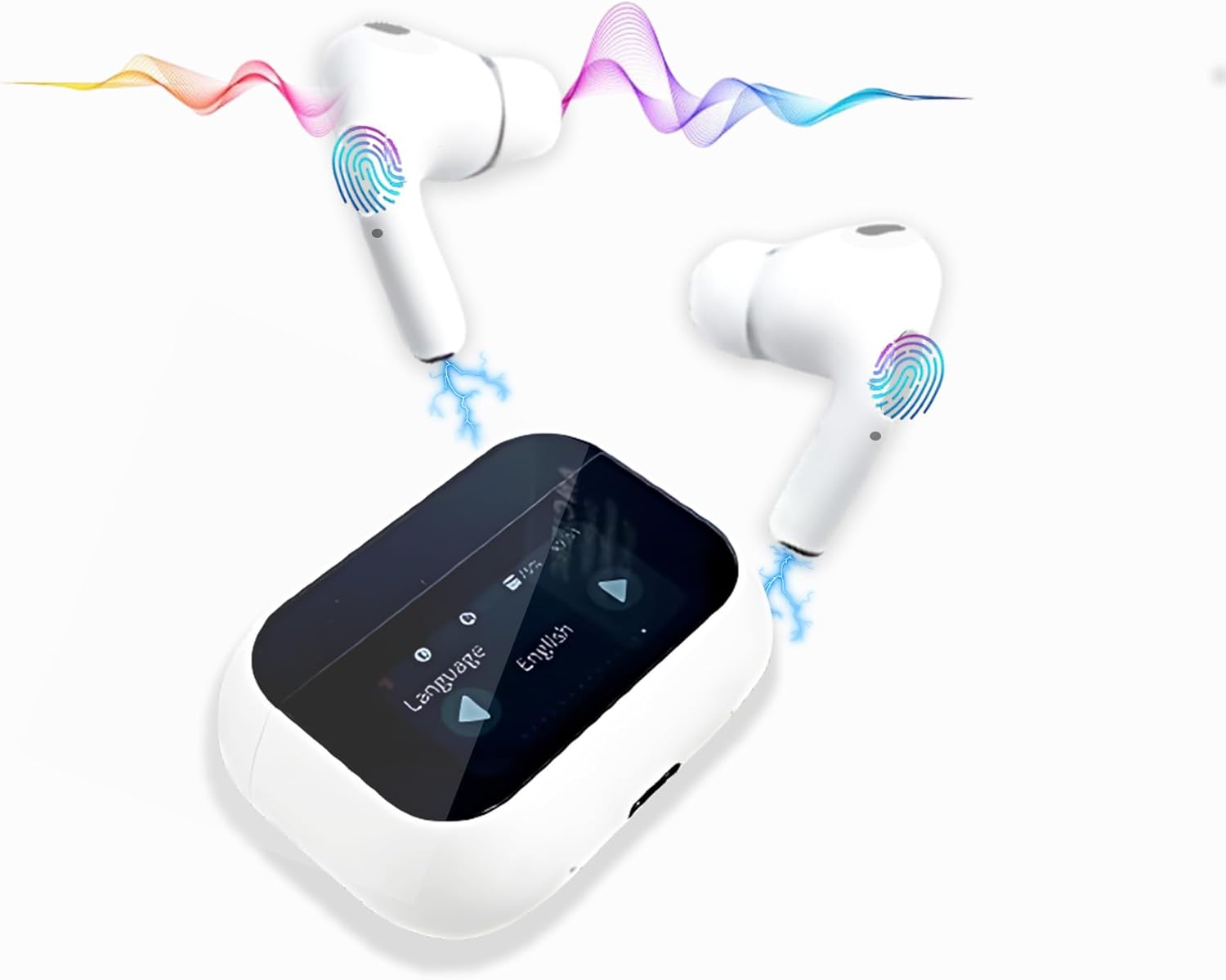 NC SoundBeats A15 Pro Wireless Earbuds – Bluetooth 5.4, LCD Touch, Deep Bass, Noise Cancelling, IPX7 Waterproof, Hi-Fi Sound, Mic, Best Earbuds for Android, iPhone & Smart Devices - Amazon product rated Grade C