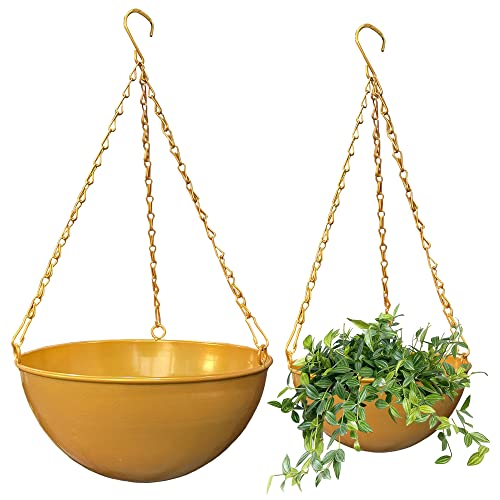 JUSUFU Hanging Planter, Set of 2 Metal Plant Hanger, Modern