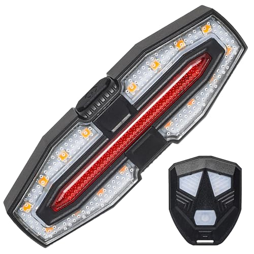 Indicatori di direzione per bici, Luce posteriore per bici con telecomando wireless, Luce posteriore impermeabile, Mini ricaricabile per Mini guida notturna