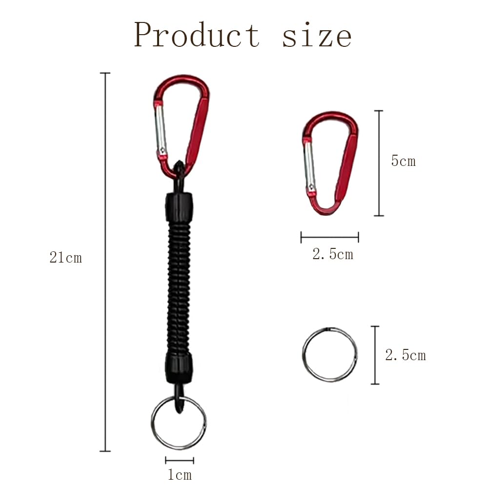 Spirales Retráctil de Seguridad Llavero Elástico Cordón de Pesca Robusto Anti-Pérdida para Llaves Cuerdas Extensibles para Canotaje, Kayak