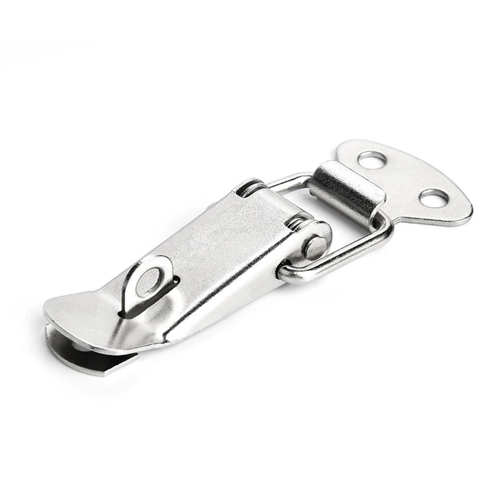 Spring Draw Latch, Stainless Steel Spring Loaded Toggle Latch Hasps Silver Tension Clasp(Silver 2)