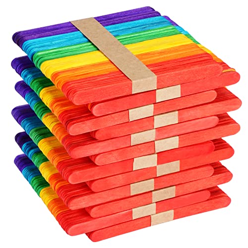 Bâtons de glace en bois pour bricolage,600 bâtonnets en bois pour bricolage et bâtons de glace en bois,Bois de Bouleau Naturel,Bâtonnets de glace en bois pour des Travaux Artisanat et Loisirs Créatif Cover