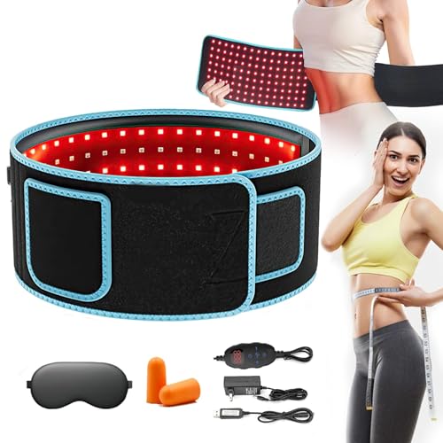 Nomend LumaLean Pro Red Light Belt Weight Loss, LumaLean Pro Belt for Menopause Belly, Nomend Waist Trimmer with Heating, Tightens Loose Skin, Body Shaping, and Muscle Relief (Blue)