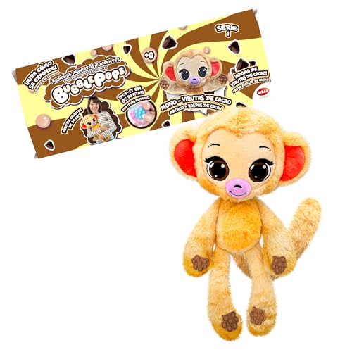 Bizak Bubble Pops, Peluches Mágicos Que multiplican su tamaño x5, Proceso emocionante y Olor a Chicle, 12 Diferentes Animales con Aroma y patitas Stem, Mono Virutas de Cacao, (64492004-7)