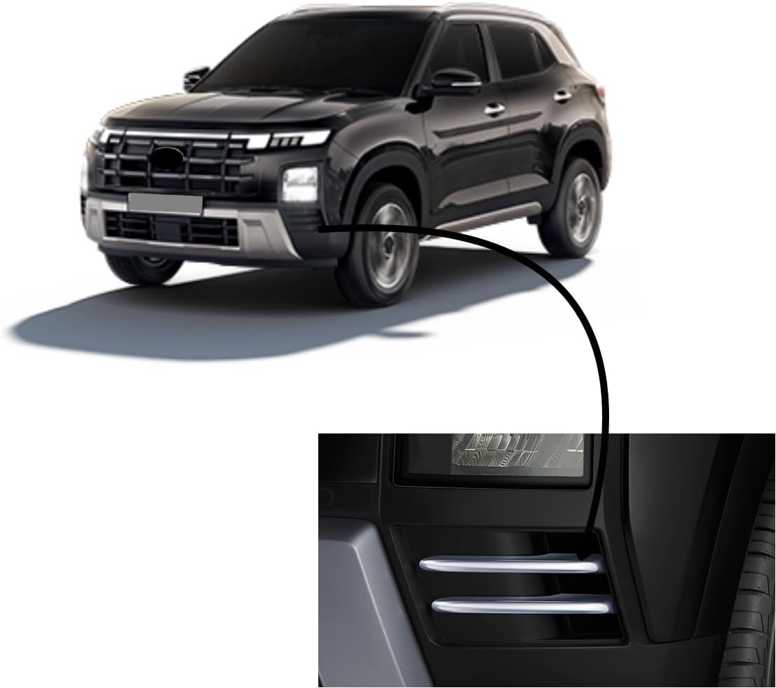 Mpower Chrome Fog Lamp Bezel For Hyundai Creta 2024 | OEM Chrome Garnsih | Set Of 4pcs