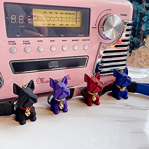 Hongtai Punk bulldog sleutelhanger PU lederen schattige hond sleutelhanger tas hanger sieraden kleine accessoires auto sleutelhanger sleutelhanger (Color : 3) - Image 5