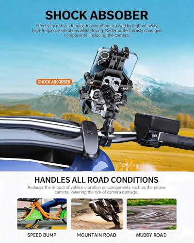 Support téléphone moto vélo réglable compatible iPhone et Samsung - 6