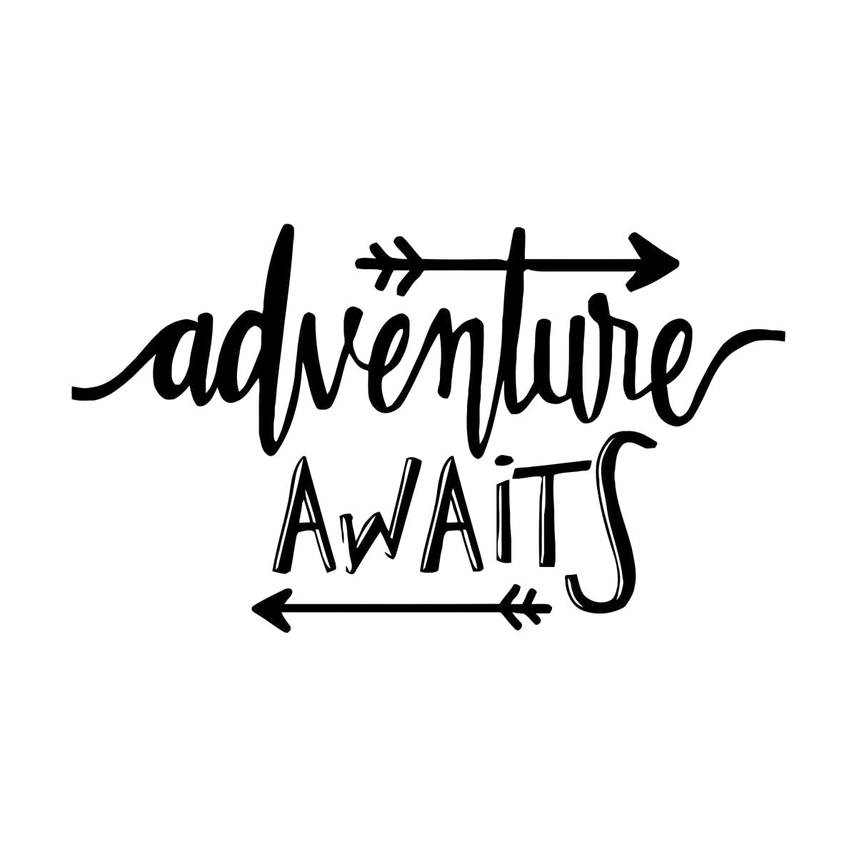 Kids Room Wall Sticker for Nursery Kids Room Adventure Awaits Inspiring Quote Travel Stickers Home Decor Mural Small - 25x42cm โ image 1