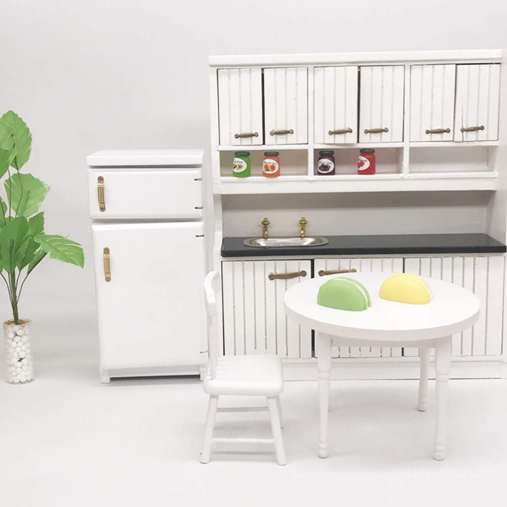 Vistreck 1:12 White Mini Refrigerator Model - Kitchen Accessory for Photography Props
