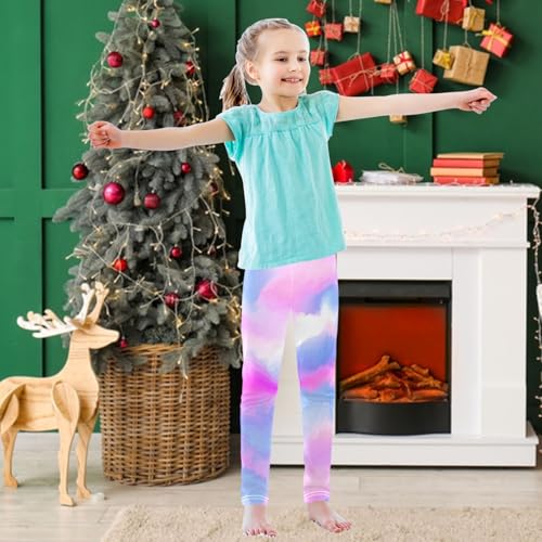 Girls' Leggings Ankle Length Printed Leggings Tie Dye Pink Blue Soft Comfortable Pants for Kids 4-10 Years3
