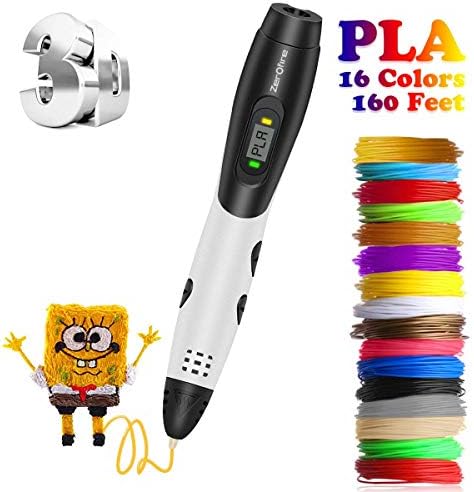 3D Pen with LCD Screen, DigiHero 3D Printing Pen with 1.75mm PLA Filament Pack of 12 Different Colors, Each Color 10 Feet, 3D Print Pen is Perfect Gift for Kids, Adults