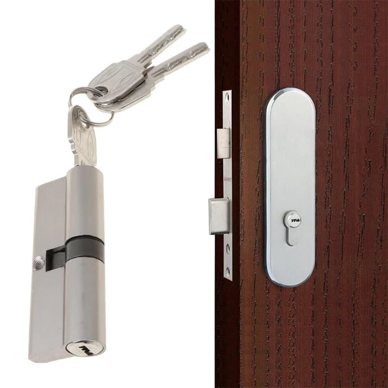 Cerradura de cilindro europeo, cilindro de cerradura de puerta antirrobo con llaves, seguridad Interior abierta única for puertas de madera, barril de 90mm(60mm)