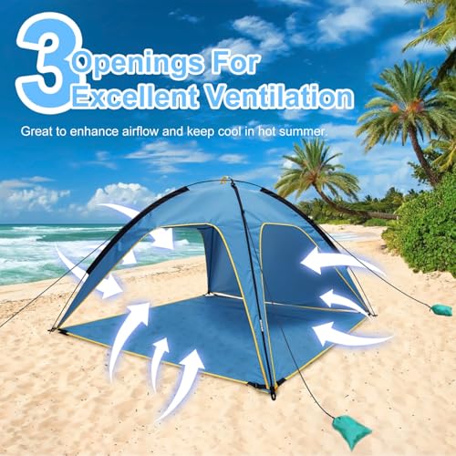 Carpa impermeable para playa, 4-6 personas, 3 puertas miniatura 2
