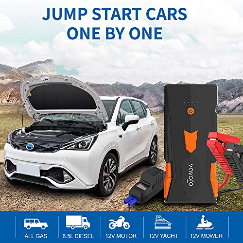 VAVOFO 1500A Portable Jump Starter,12V Battery Booster Portable Jumper Box(up to 8.0L Gasoline/6.5L Diesel Engine) with Smart Jumper Cable,Quick Charge 3.0,Type-C,16.8V/10A DC,Flashlight
