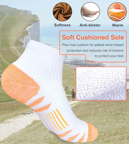 Womens Ankle Anti-blister Thick Cushioned Cotton Wicking Hiking Athletic Running Socks 5 Pairs2