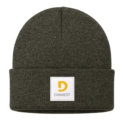 DANAEST Kuschelige Strickmütze – Fold-up Cuff, urbaner Look, warm & bequem – Oliv Meliert