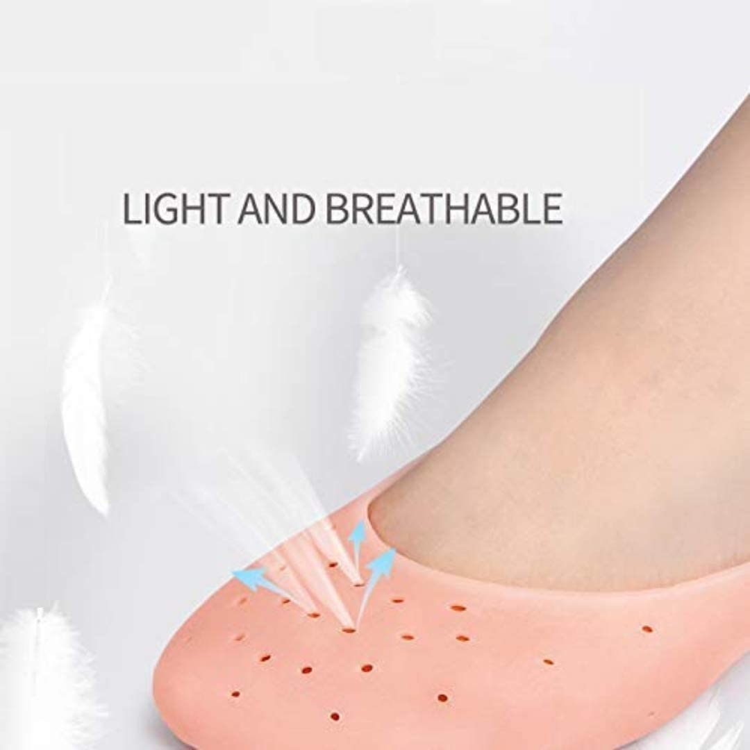 krupanidhi Anti Crack Full Length Silicone Foot Protector Moisturizing Socks for Foot-Care and Heel Cracks,socks for cracked feet,heel pad for heel pain,anti crack heel socks (1 pair) 3