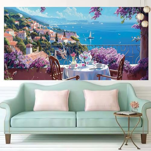 Landschaft Broderie Diamant Grand Format - Diamond Painting Adulte Mer 60x120