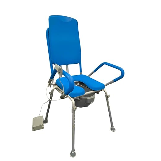 Platinum Health, GentleBoost Power Uplift Commode Chair for Toilet & Shower, Elderly Assistance Products, Assist Bedside Chair with Padded Seat, Back & Handles, Adjustable with Toilet Safety Rail
