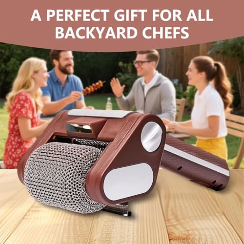 Limpiador de parrilla eléctrico inalámbrico, sin cerdas, con luz LED, rodillo desmontable para una limpieza eficaz de la barbacoa