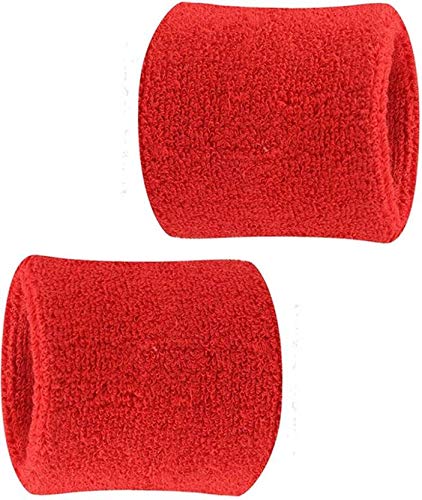 Style Along Fitness Bands Wrist Bands Sweat Bands Supporter for All Sports (Red Pair)-image-27