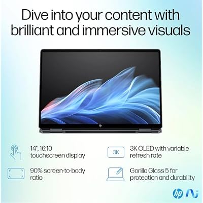 HP OmniBook Ultra Flip (Next Gen Spectre X360) 2-in-1 Laptop 14 Touchscreen OLED 3K Display (Intel Ultra 7-256V, 16GB LPDDR5X, 2TB PCIe SSD, Backlit KB, Fingerprint, 2 Thunderbolt 4, WiFi 7, Win11P)