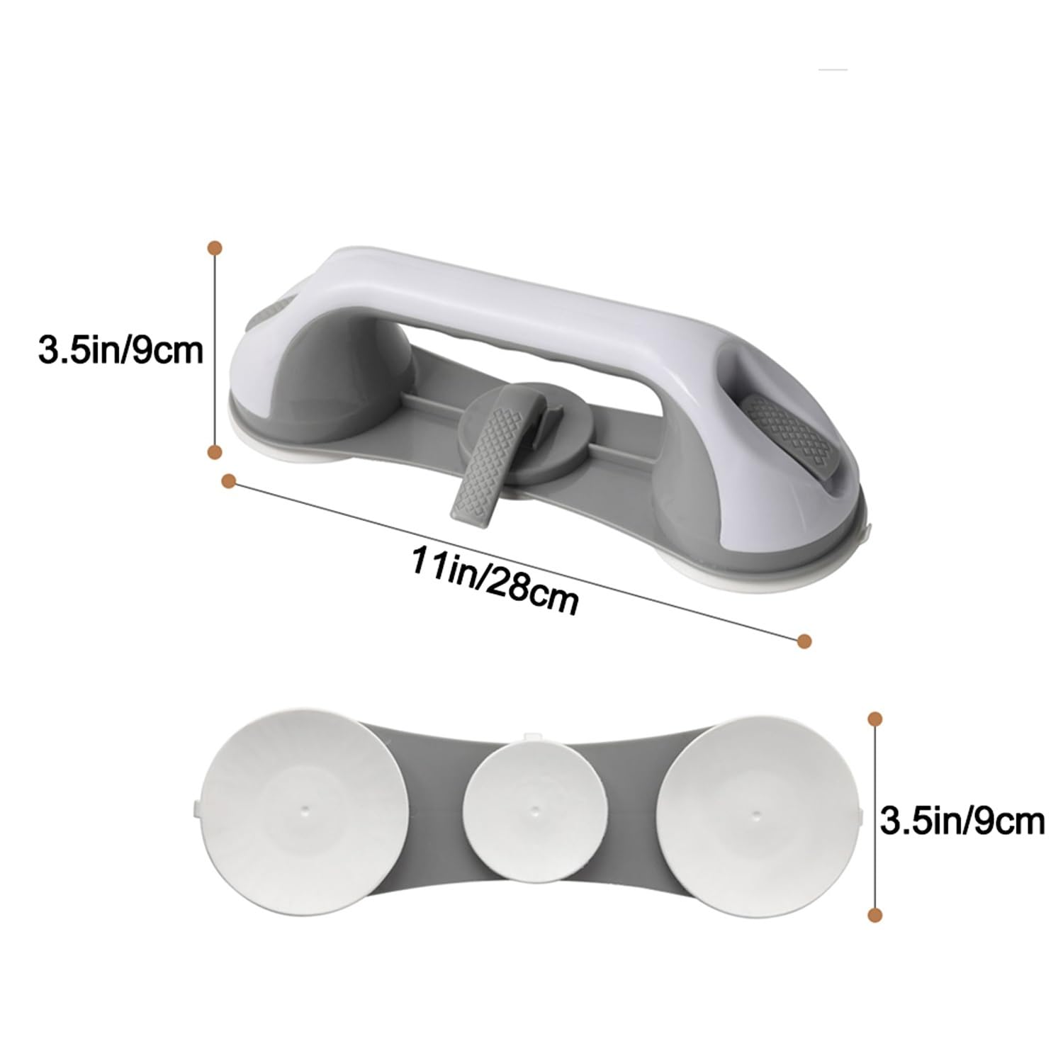 LYGSWDB Lot de 2 poignées pour baignoires douches avec 3 ventouses, poignée de Douche Robuste, Mains courantes Amovibles pour Personnes âgées, Aspiration de Douche, poignée de sécurité pour Salle de