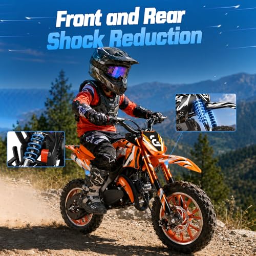 Image of DEETAGO 50cc Dirt Bike for Kids 5-13, 2-Stroke Gas Kids Dirt Bike